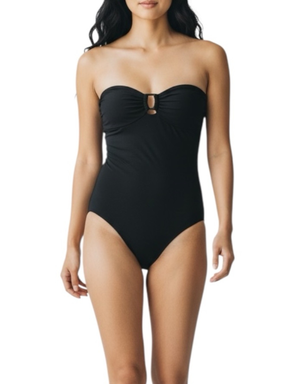 J. Crew Square-ring One Piece Swimsuit in Black Size 2 NWT